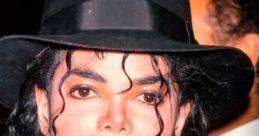 Michael Jackson with iconic black hat and red shirt, showcasing his signature style and captivating charm.