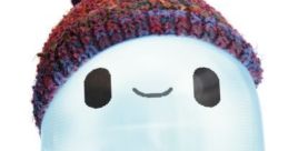 Cute character from "Ron’s Gone Wrong," featuring a smiling face and colorful knitted hat, perfect for fans of the movie.