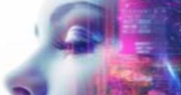 Profile view of a woman with digital effects, embodying a mystical vibe, perfect for Louise Witch themes in art.