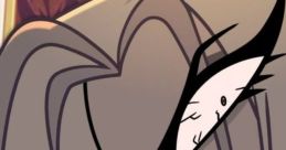 Lute's intense facial expression shows violent intentions, capturing the dark essence of Hazbin Hotel's unique character design.