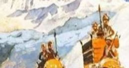 Historic warriors on elephants in a snowy landscape, inspired by epic tales like Walking With Dinosaurs and Beasts.