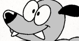 Playful cartoon character Teiguon The Dog with big eyes and a cheerful expression, running joyfully with arms outstretched.