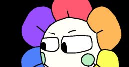 Curvy anthropomorphic Toon character with a colorful flower-like head, showcasing transformation in Dandy's World TF TG theme.