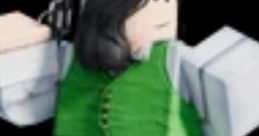 Roblox character in a bright green outfit and black accessories, showcasing typical Agent (colors 2) style.