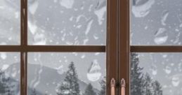 Spring Rain On Window The cape titled 'Spring Rain On Window' captures the gentle of rain falling against a window,