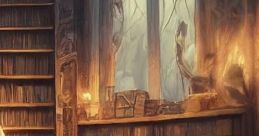 Fantasy Game Library: Where Your Character Goes To Rest. The ambient cape titled "Fantasy Game Library: Where Your