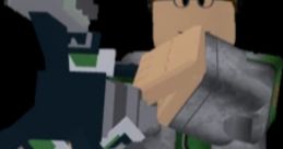 Roblox character dressed as a doctor in green scrubs, wearing glasses and holding medical equipment in a playful setting.