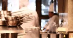 Noisy Restaurant Kitchen: Loud Cooks A noisy restaurant kitchen is characterized by the of bustling cooks and various