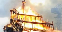 Burning Docks Daytime: The Dock Burns "Burning Docks Daytime: The Dock Burns" evokes a dramatic scene featuring a dock