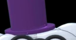 Smiling CGI cloud character with a purple top hat and glasses, from Arlington in "Two More Eggs.