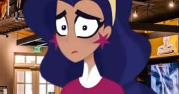 Diana Prince looking contemplative in a vibrant store setting, showcasing her unique style and character from DC Superhero Girls.