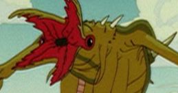 Crustaceous Rex towers over surprised beachgoers, showcasing its vibrant red features against a cloudy sky.