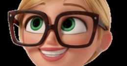 Cheerful Sam Sparks character from Cloudy With A Chance Of Meatballs, wearing a fun weather-themed shirt and big glasses.
