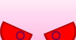Angry character with red eyes on a pink background, inspired by Master Geometry Dash Lobotomy themes. Ideal for gaming visuals.