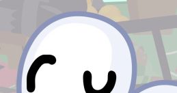 Cloudy from BFB, featuring a smiling cloud character with a playful expression against a colorful background.