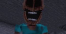 Mimicer Minecraft character with a sinister smile, featuring a tall, slender body, and eerie, exaggerated facial features.