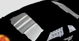 lack race car toy with silver detailing, featuring sponsorship logos, perfect for collectors and racing enthusiasts.