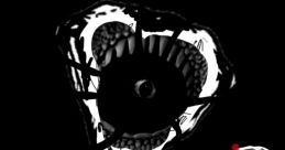 Abstract horror art featuring a grotesque face with sharp teeth and a sinister smile, embodying themes of the Trollge Incident.