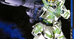 Gundam Unicorn The distinctive of the Sinanju mobile suit cutting through the air fills the battlefield. The high pitched