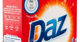 Daz laundry detergent box featuring deep cleaning action in one wash, promoting effective stain removal for all fabrics.