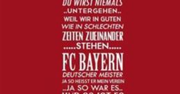 FC Bayern song lyrics, "Stern des Südens," celebrating loyalty and passion for the club in all competitions.