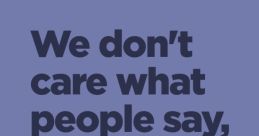 We Dont Care