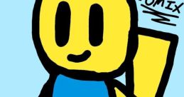 Roblox character waving, showcasing a playful style in RBLX comix art. Fun and vibrant gaming illustration.