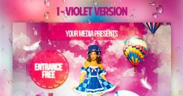 Colorful spring flyer promoting the Hollywood Club event with free entrance and special cocktails for a festive celebration.