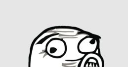 Troll face meme expressing exaggerated shock and laughter, popular among Discord trolls for humorous online interactions.