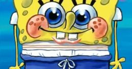 SpongeBob SquarePants stands cheerfully in blue shorts, showcasing his iconic style and playful personality in Bikini Bottom.