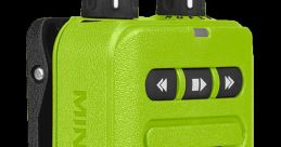 Compact Motorola Fire Pager in vibrant green with control buttons for efficient emergency communication.