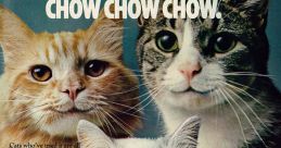 Three cats featured in a vibrant Purina Cat Chow advertisement promoting a new feeding plan and special savings offer.
