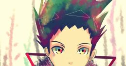 Gon Freecss, colorful digital art, featuring dynamic geometric shapes and vibrant colors reflecting his adventurous spirit.