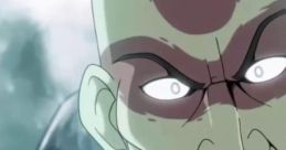 Intense expression of a powerful animated character, embodying strength and determination in a mystical setting.