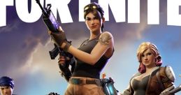 Character lineup from Fortnite, featuring diverse characters armed and ready for battle, with dynamic poses and vibrant colors.