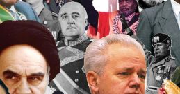 Collage of infamous dictators throughout history, showcasing military leaders and controversial political figures from diverse eras.