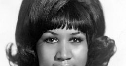 Close-up of Aretha Franklin, the Queen of Soul, showcasing her iconic hairstyle and elegant style in classic black and white.