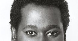 Luther Vandross smiling with stylish hair, showcasing his iconic charm and warmth in a classic black and white portrait.