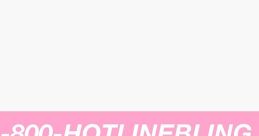 Visual of 800-HOTLINEBLING in bold letters against a pink background, capturing the essence of Drake's hit single.