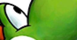 Cheerful Yoshi character from "Mario & Luigi: Partners in Time," showcasing signature green color and playful demeanor.