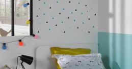 Cozy children's bedroom with colorful decor, playful patterns, and a fun atmosphere for a lit, vibrant space.