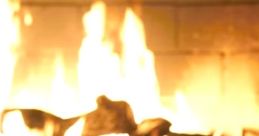 Cozy flames dance in a fireplace, creating a warm ambiance perfect for introspection inspired by "WHO ARE U.
