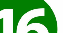 Green circle featuring the number 16 prominently displayed in white, symbolizing age ratings or categories.