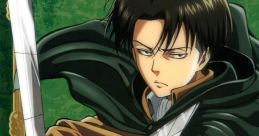 Levi Ackerman wielding dual swords, ready for battle, showcasing his skills from "The Attack on Titan" series.