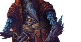 Kenku character in a cloak holding a dagger, showcasing unique features and a mysterious demeanor, perfect for fantasy themes.