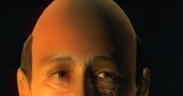 Haskill from Oblivion with a solemn expression, wearing a red robe, set against a dark background.
