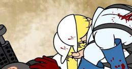 Killgore engages in a chaotic battle, featuring cartoon-style violence and colorful characters amidst a dramatic backdrop.