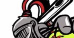 Lady Knights Fastpitch 2023 logo featuring a knight's helmet holding a softball bat and ball, showcasing team spirit.