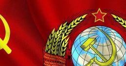 Flag of the USSR featuring the hammer and sickle, emblematic of Soviet communism and workers' solidarity.