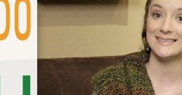 Woman seated on a couch, wearing a green top and knitted scarf, discussing the nuances of the Irish accent.